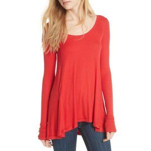 We the Free: Free People January Ribbed Tee XS Red